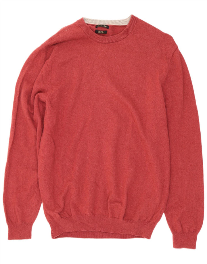 Suéter masculino Massimo Dutti com gola redonda XL lã vermelha