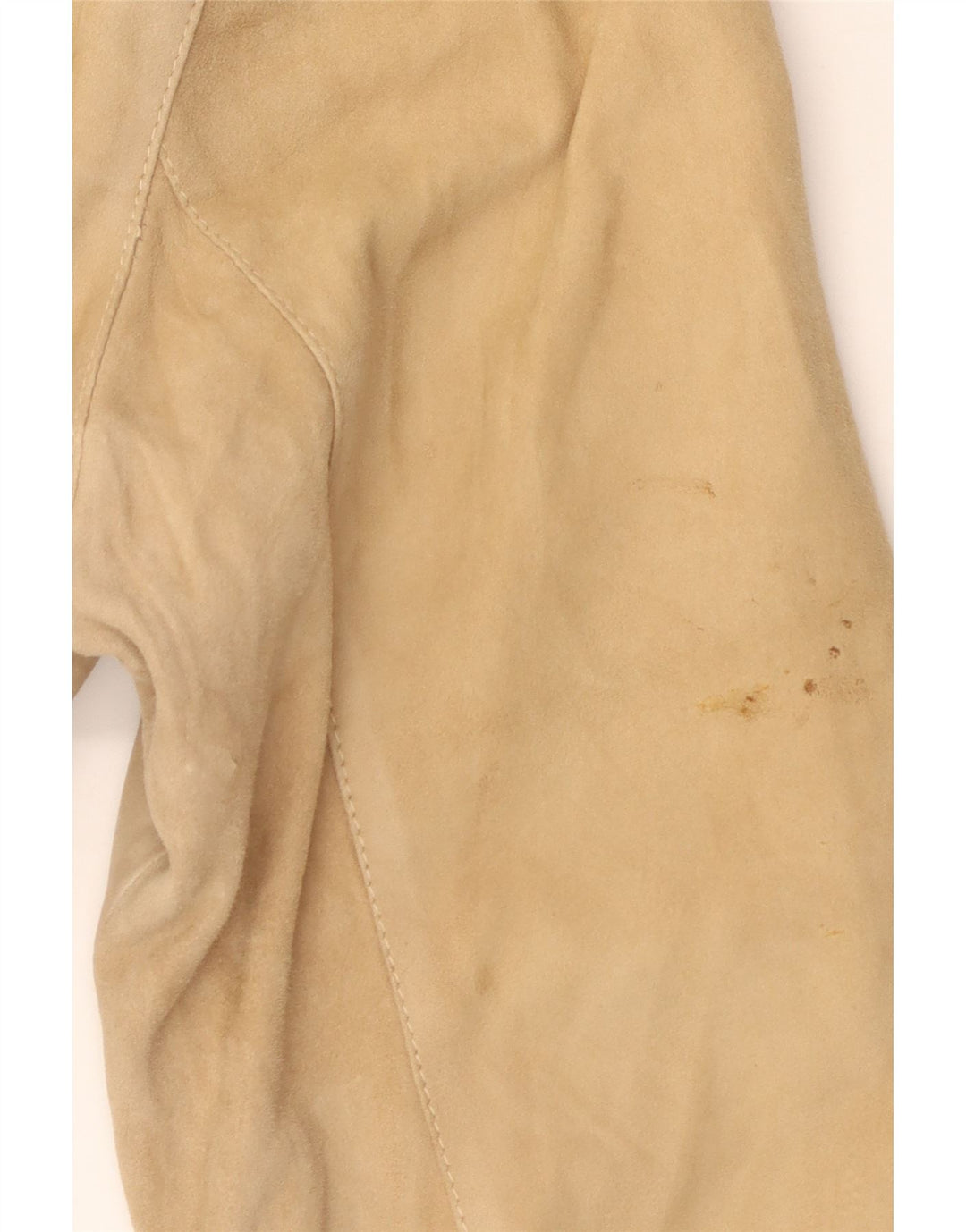 Sobretudo feminino de camurça VINTAGE IT 46 couro bege grande