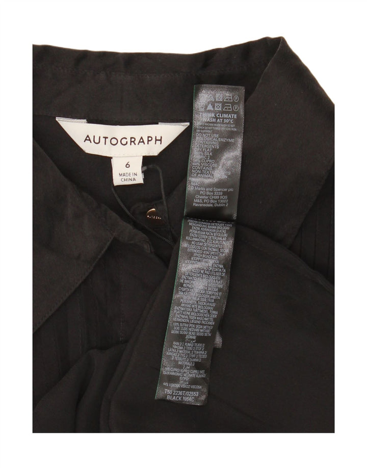 Camisa formal feminina Autograph UK 6 XS seda preta