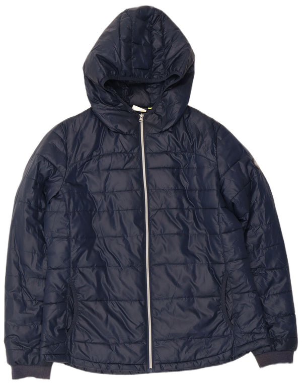 Jaqueta acolchoada com capuz feminino Diadora UK 20 2XL azul marinho poliéster