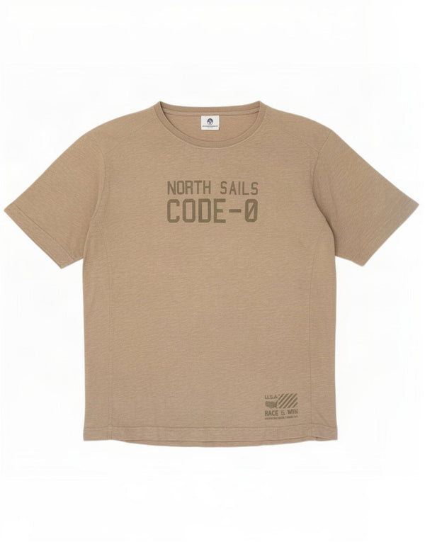 Camiseta gráfica masculina North Sails Top XL algodão cáqui