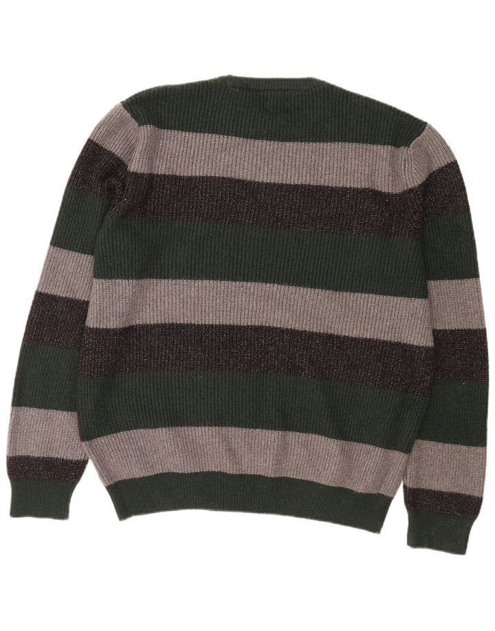 MARKS & SPENCER Suéter masculino com gola redonda XL listrado multicolorido