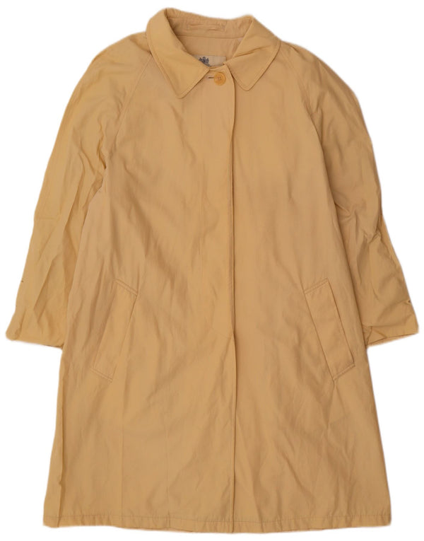 Aquascutum Casaco feminino oversized UK 12 algodão amarelo médio