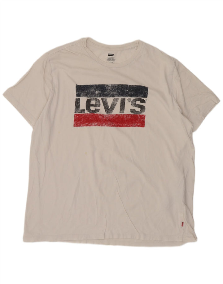 Camiseta gráfica masculina Levi's Top XL algodão branco