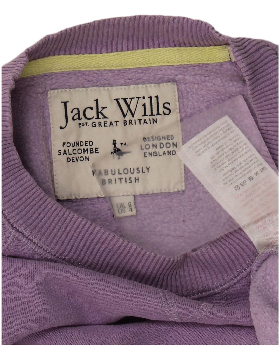 JACK WILLS Suéter feminino cropped oversized Reino Unido 8 pequeno roxo