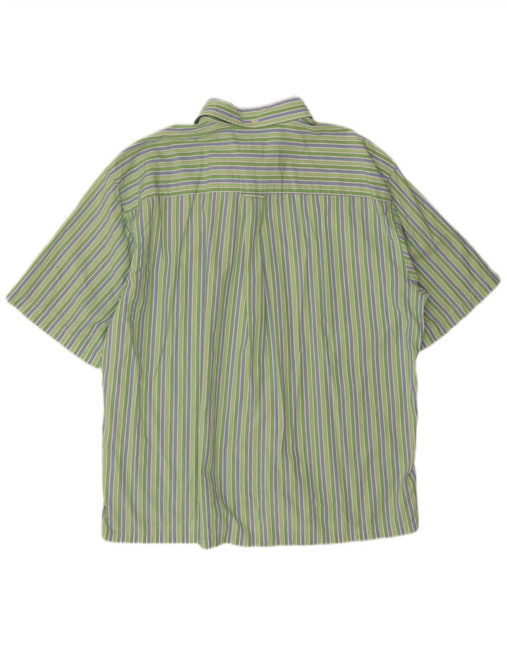 Lacoste camisa masculina de manga curta tamanho 46 2XL verde listrado