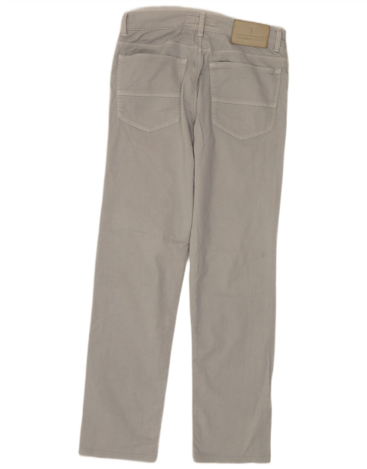 Jeans retos femininos TRUSSARDI W30 L30 algodão cinza