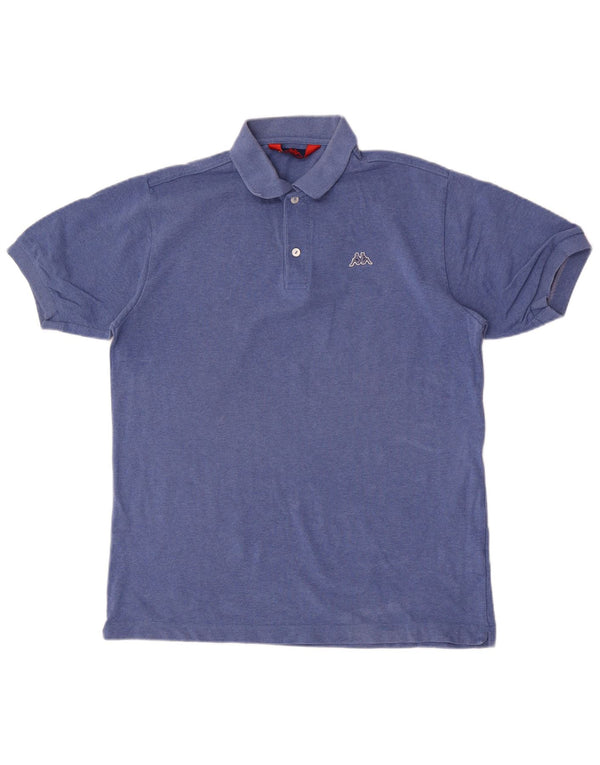 Camisa polo masculina Kappa algodão azul médio