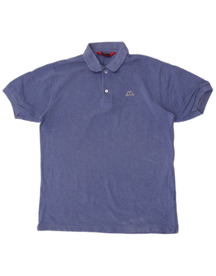 Camisa polo masculina Kappa algodão azul médio