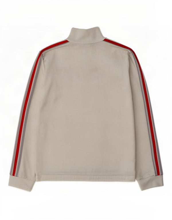 Adidas Womens Tracksuit Top Jacket UK 16 Grande Branco Poliéster