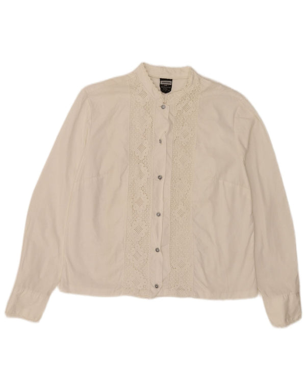 Camisa feminina vintage IT 44 algodão branco médio