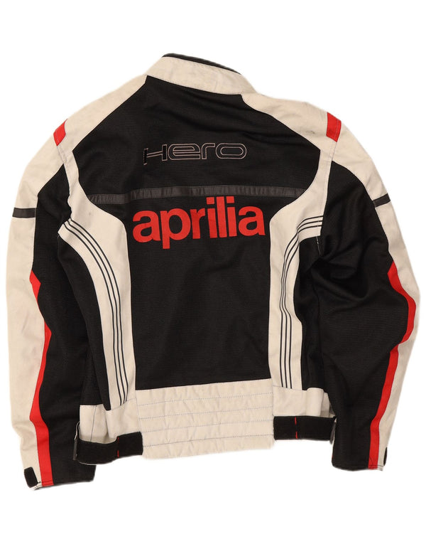 Jaqueta masculina Aprilia Graphic Racer UK 38 poliéster colorblock preto médio