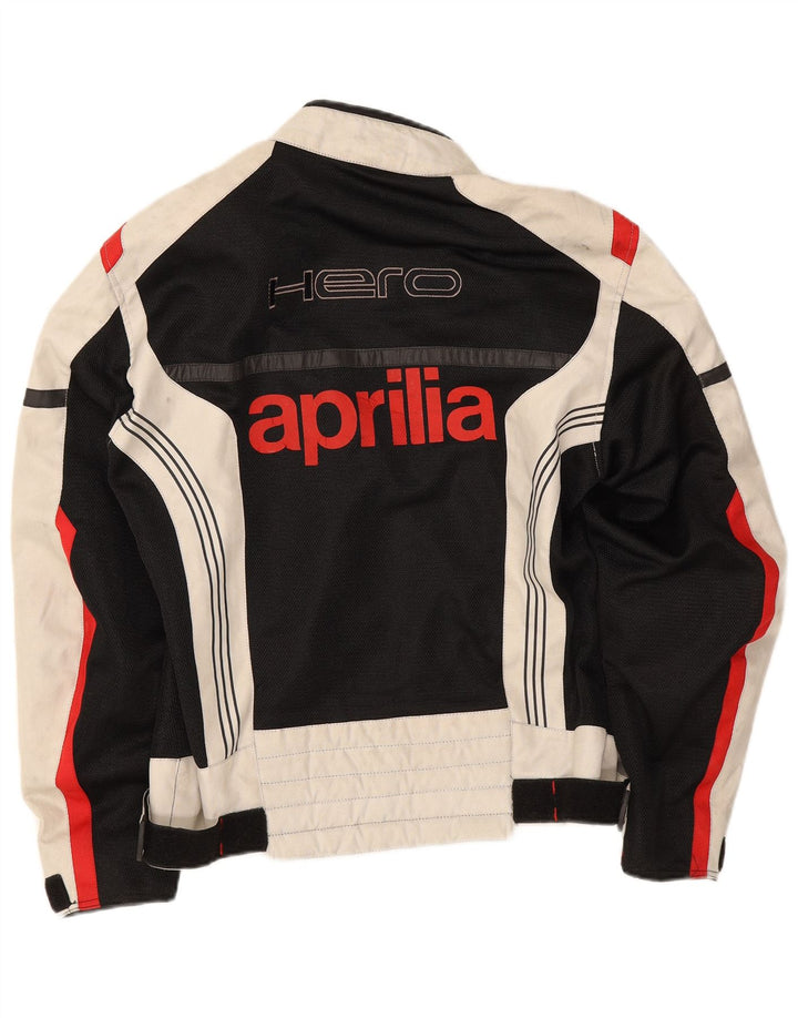 Jaqueta masculina Aprilia Graphic Racer UK 38 poliéster colorblock preto médio