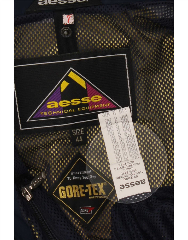 Jaqueta de chuva feminina Aesse Gore-Tex com capuz IT 44 poliéster azul marinho médio