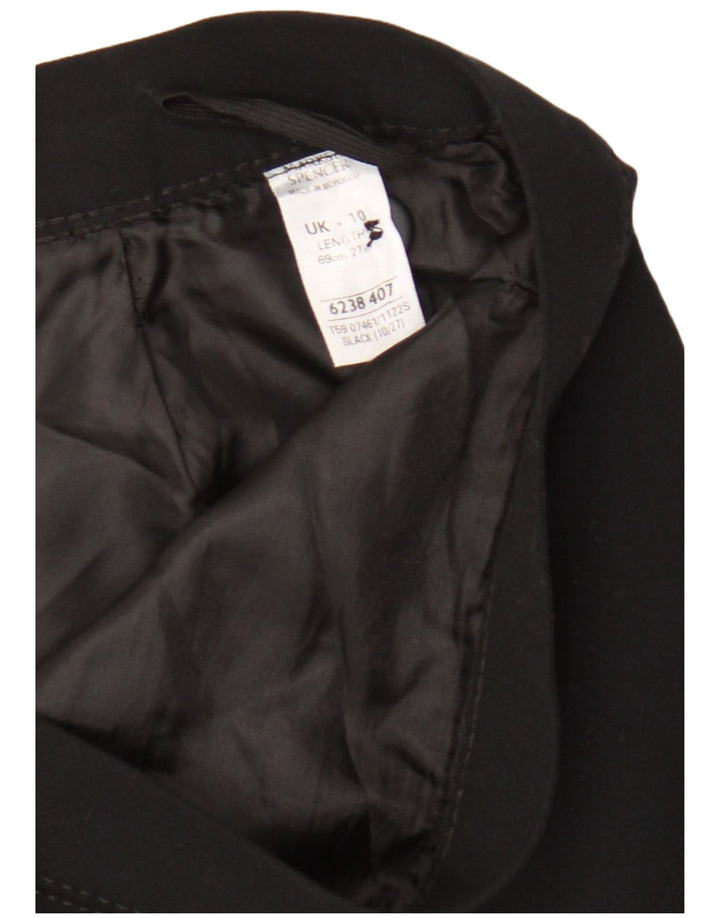 Saia lápis feminina Marks & Spencer UK 10 pequena W28 poliéster preto