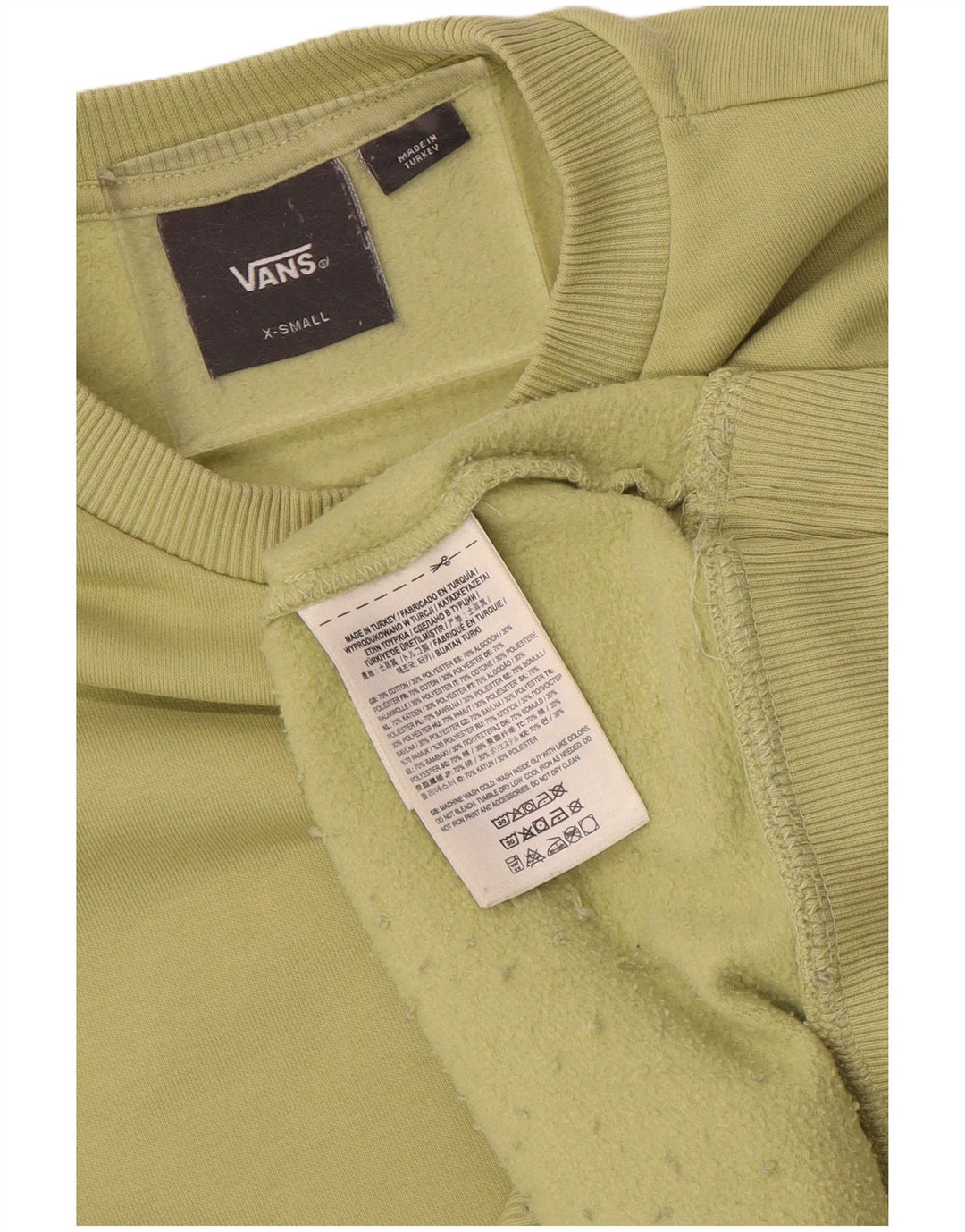 Vans Mens Moletom Jumper XS Verde Algodão