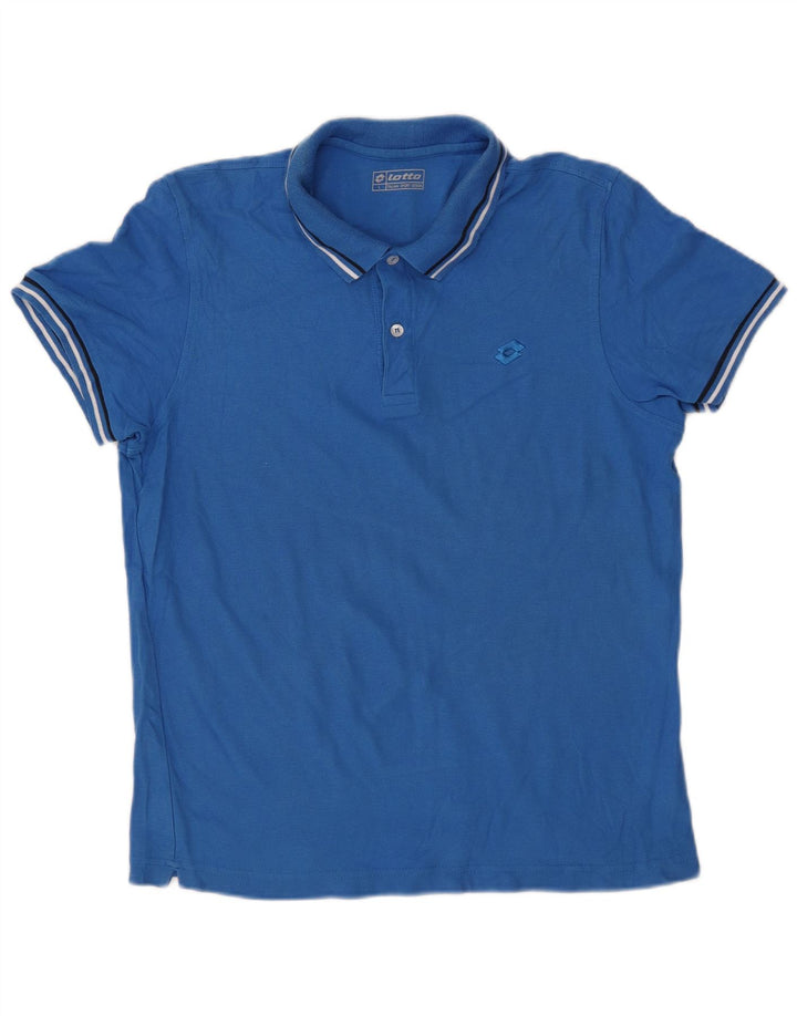 Camisa polo masculina Lotto grande algodão azul