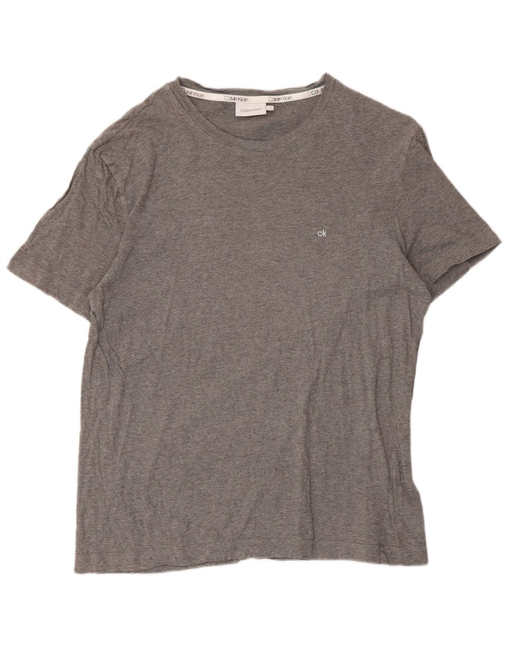 Camiseta masculina Calvin Klein grande algodão cinza