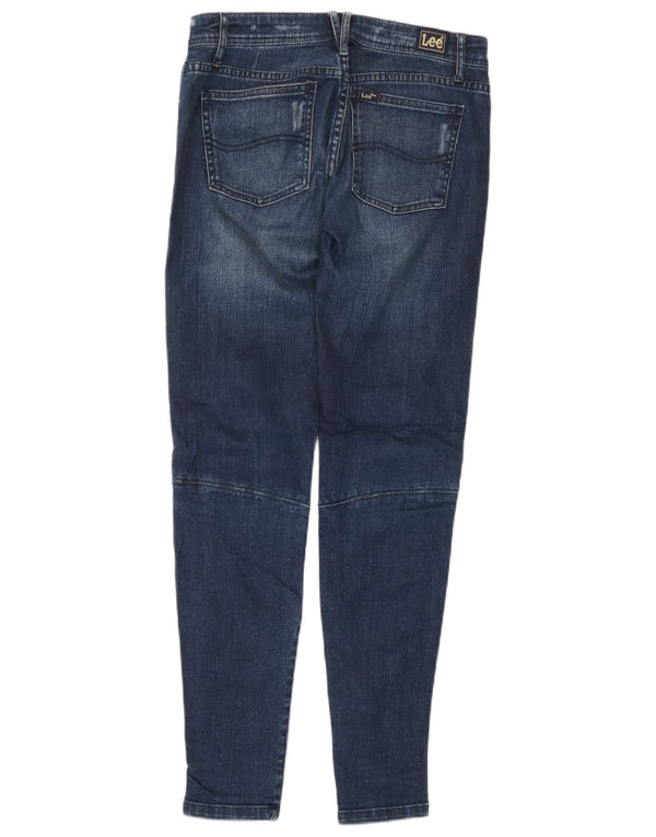 Lee Womens Licks Distressed Jeans Skinny EUA 9 Médio W30 L30 Azul Marinho