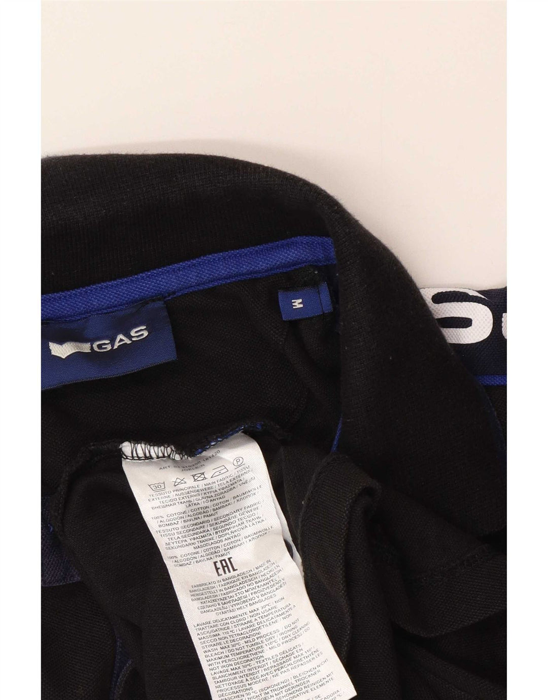 Camisa polo gráfica masculina Gas médio preto colorblock algodão