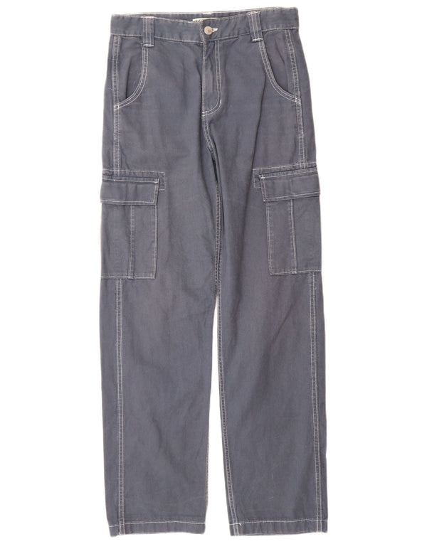 Calça cargo reta masculina Zara EU 36 XS W29 L30 azul algodão