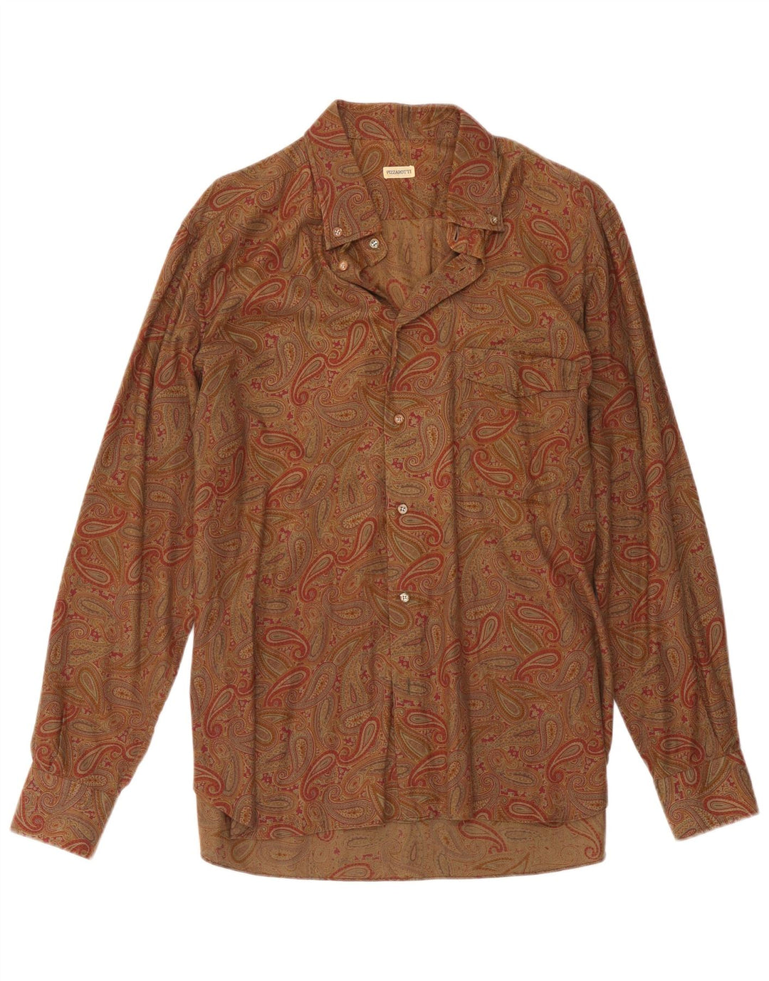 Camisa masculina Pizzarotti média marrom paisley