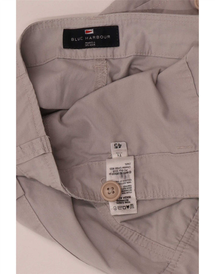 Shorts cargo masculino Marks & Spencer Blue Harbor W36 grande algodão cinza