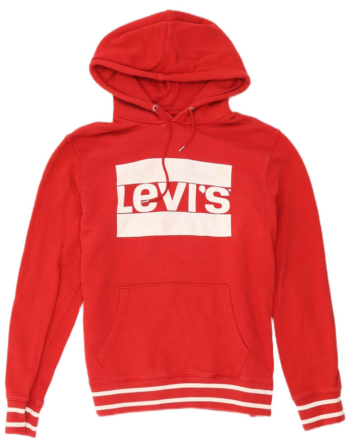Moletom com capuz gráfico masculino Levi's médio vermelho algodão colorblock