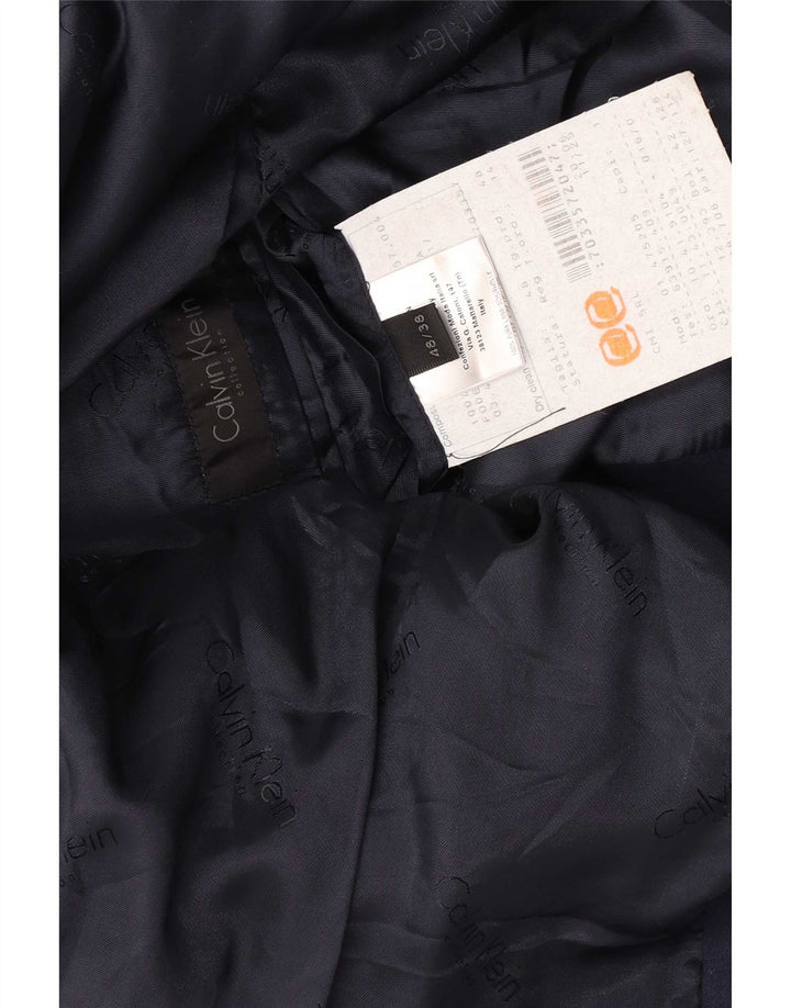 Jaqueta Blazer Masculina Calvin Klein com 1 Botão IT 48 Lã Azul Marinho Médio
