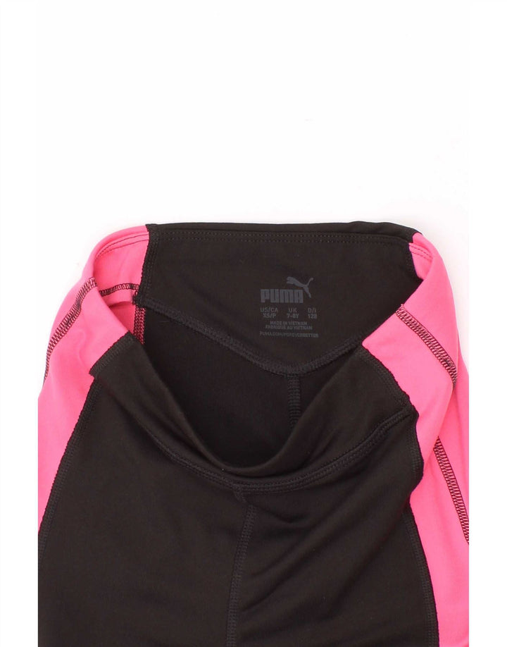 Leggings Puma Graphic Capri para meninas 7-8 anos preto colorblock poliéster
