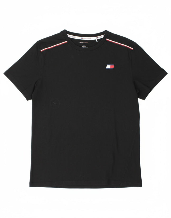 Camiseta masculina TOMMY HILFIGER de algodão preto médio