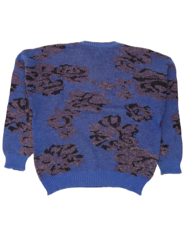 Suspense Womens Crew Neck Jumper Sweater UK 20 2XL Blue Floral