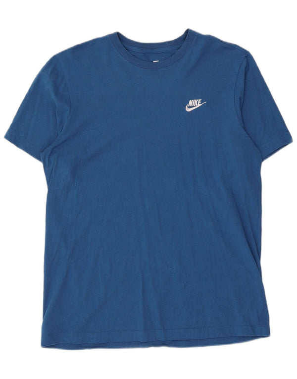 Nike Mens Camiseta Top Médio Algodão Azul
