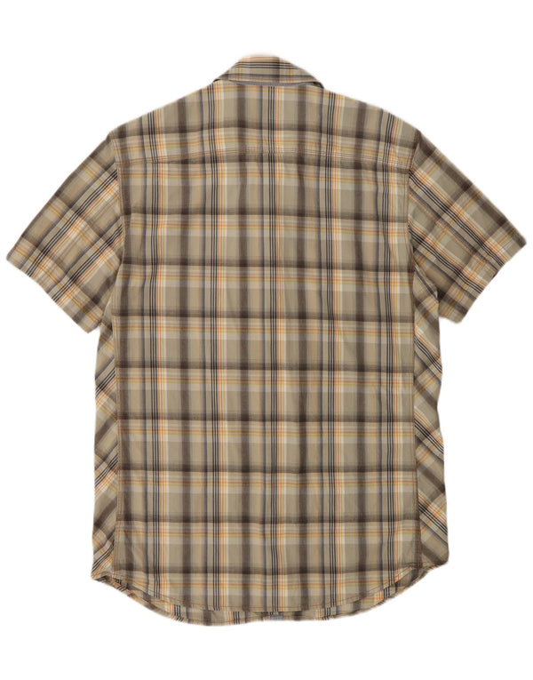 Camisa masculina Sundek de manga curta grande xadrez multicolorida de algodão