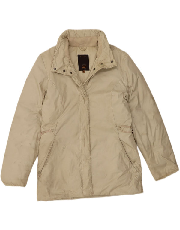 Jaqueta acolchoada com capuz feminina Gas UK 14 grande nylon bege