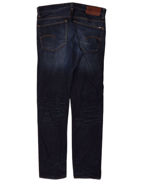 G-Star Masculino 3301 Slim Jeans W34 L34 Azul Marinho Algodão