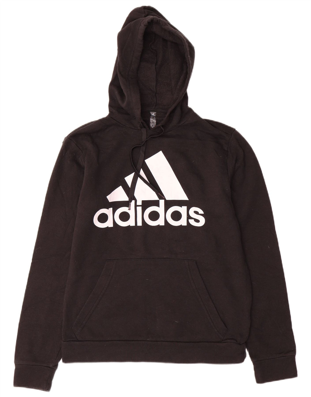 ADIDAS Mens Graphic Hoodie Jumper Pequeno Algodão Preto