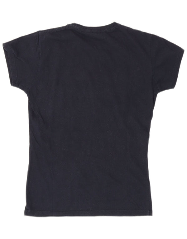 Camiseta feminina Hard Rock Cafe New York Graphic Top Reino Unido 12 Médio Azul Marinho