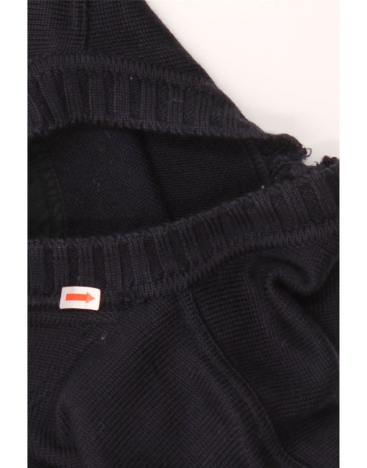 Suéter masculino PAUL & SHARK com decote em V médio azul marinho lã nova