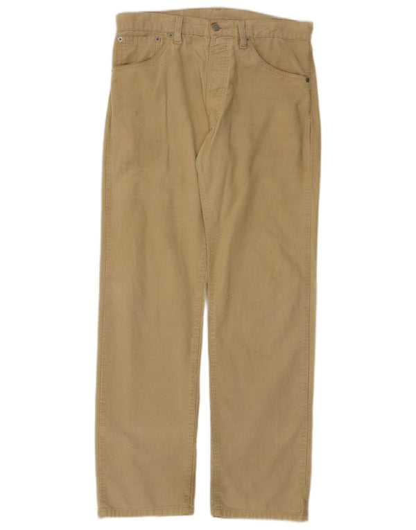 Calça masculina Levi's 551 reta de veludo cotelê W30 L30 algodão bege
