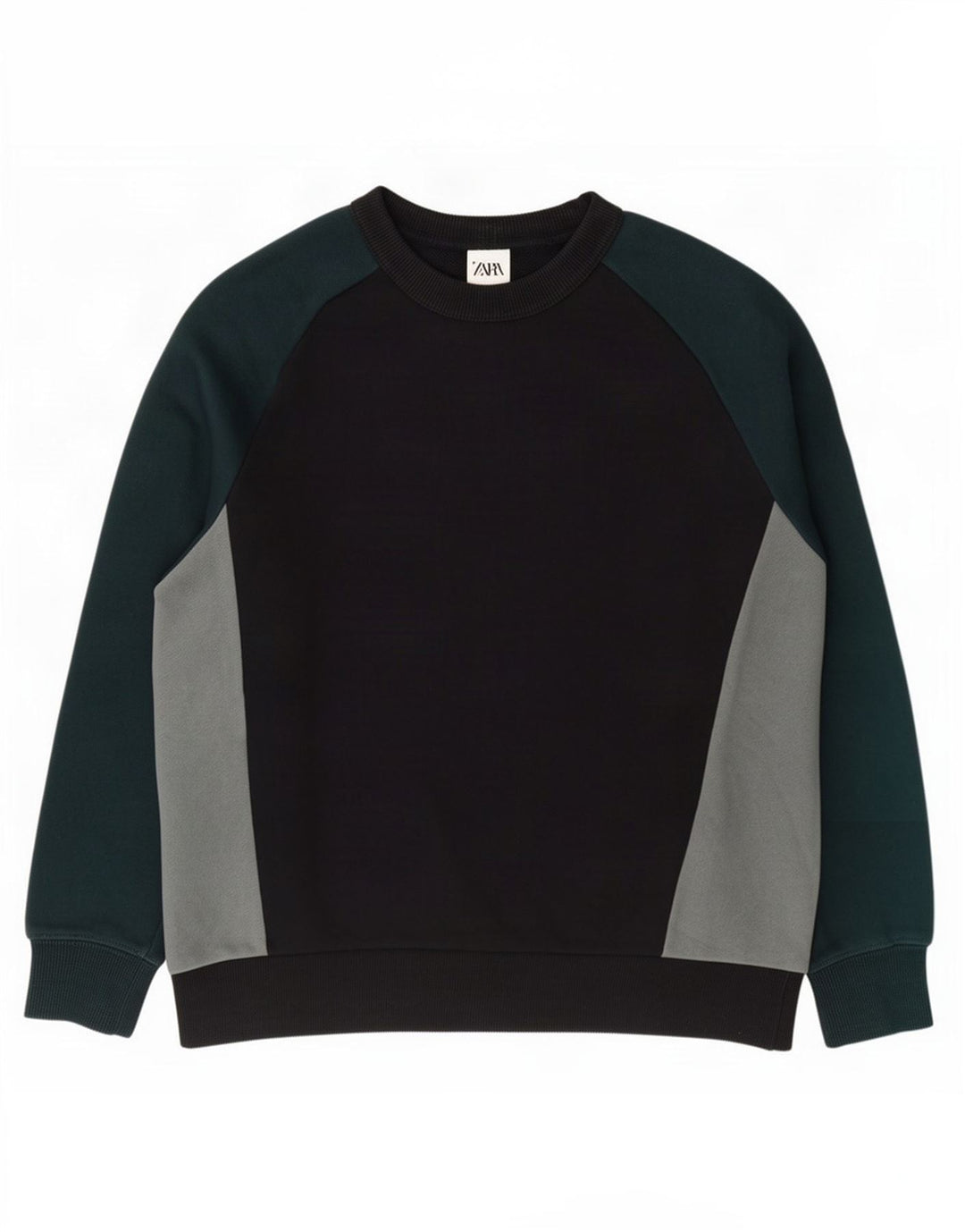 Zara Moletom Masculino Jumper Médio Preto Colorblock