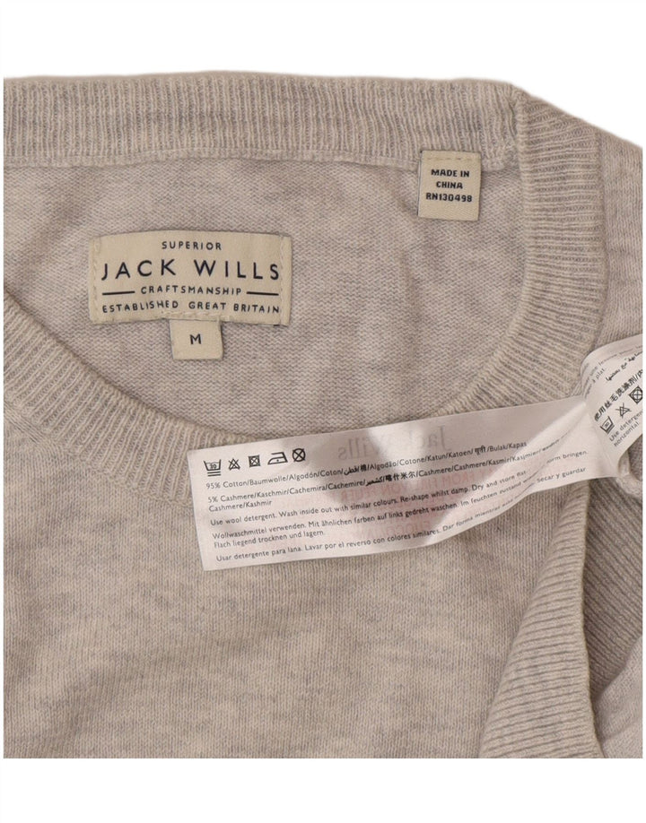 Suéter masculino Jack Wills com gola redonda e algodão cinza médio