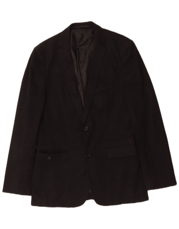 Jaqueta blazer masculina Zara com 2 botões EU 50 viscose preta média