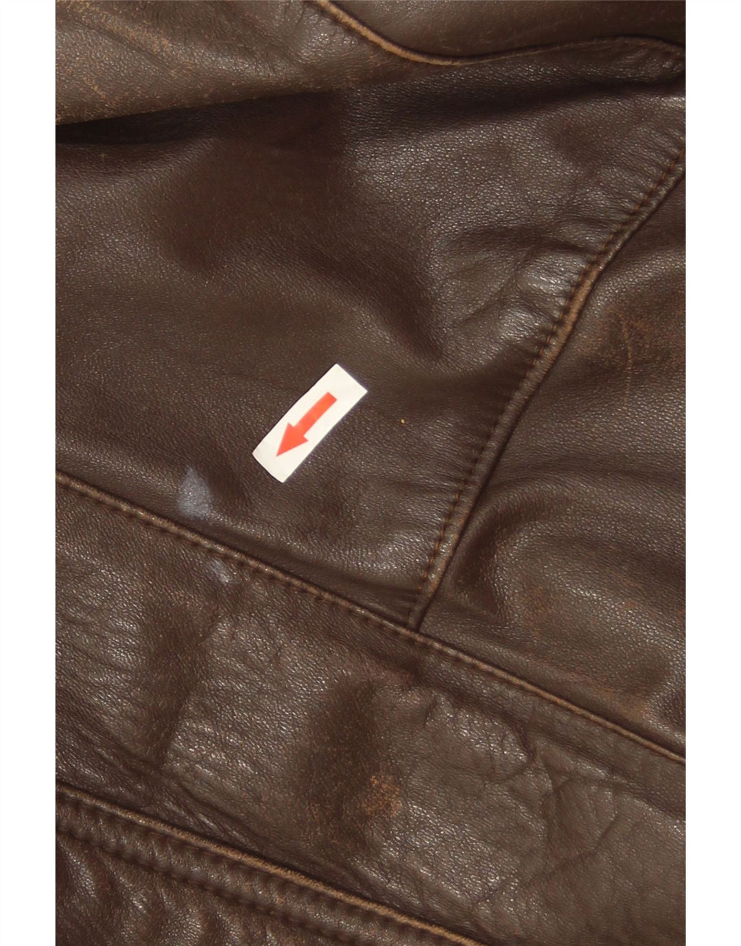 Jaqueta de couro masculina vintage UK 44 2XL marrom