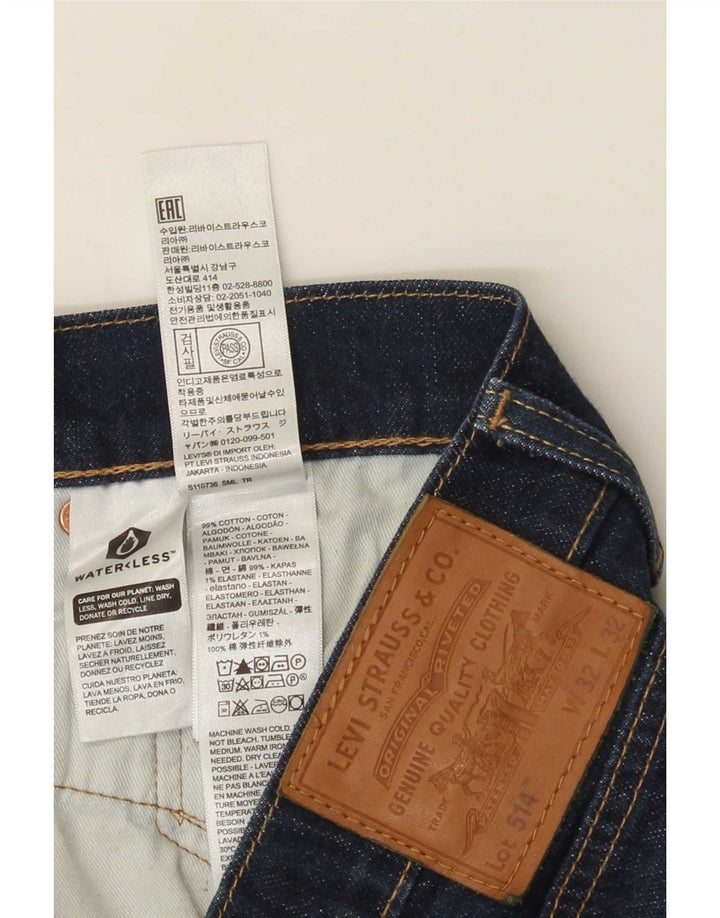 Levi's Masculino 514 Straight Jeans W32 L32 Azul Marinho Algodão