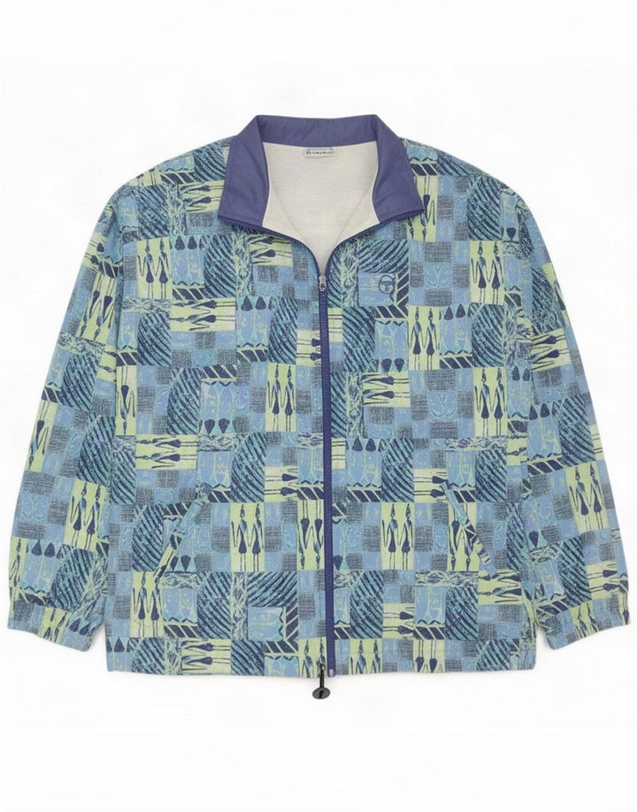 Sergio Tacchini Mens Treino Top Jacket IT 48 Médio Azul Patchwork