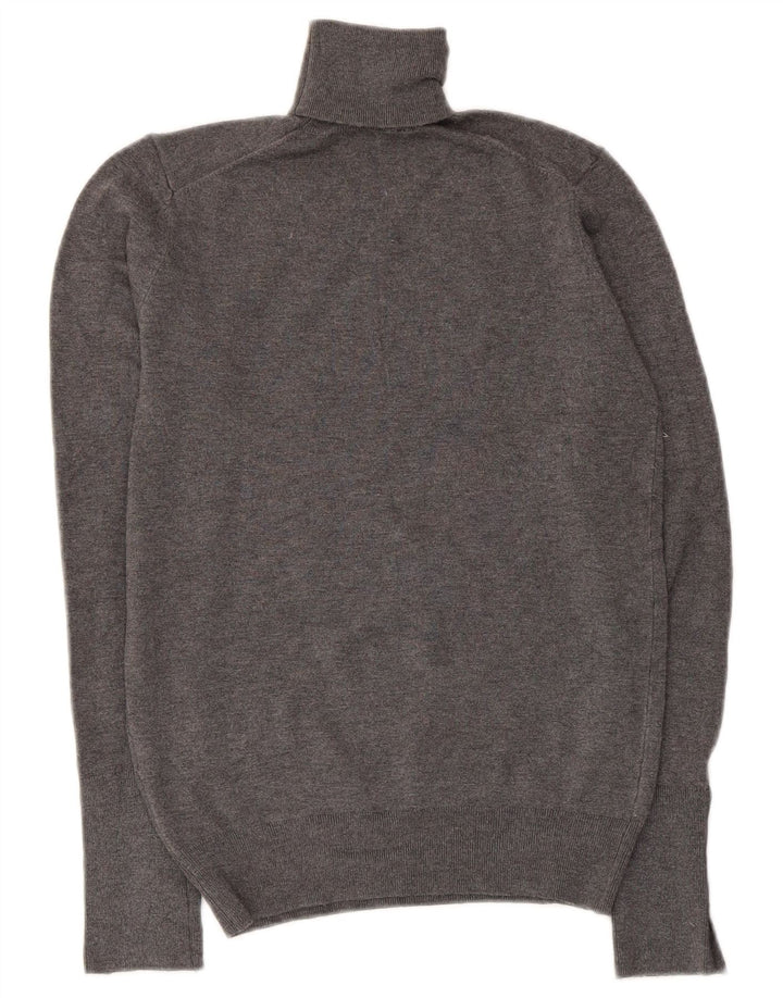 Zara Suéter feminino com gola redonda e gola redonda, Reino Unido 8, pequeno, cinza