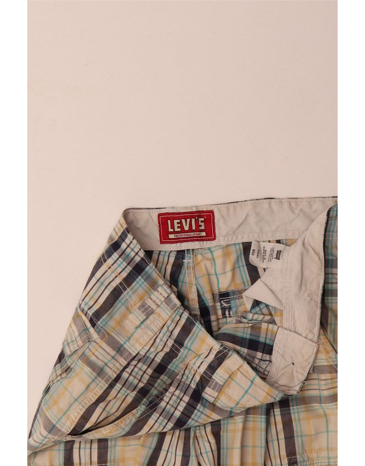 Shorts cargo masculino LEVI'S W34 grande algodão xadrez multicolorido