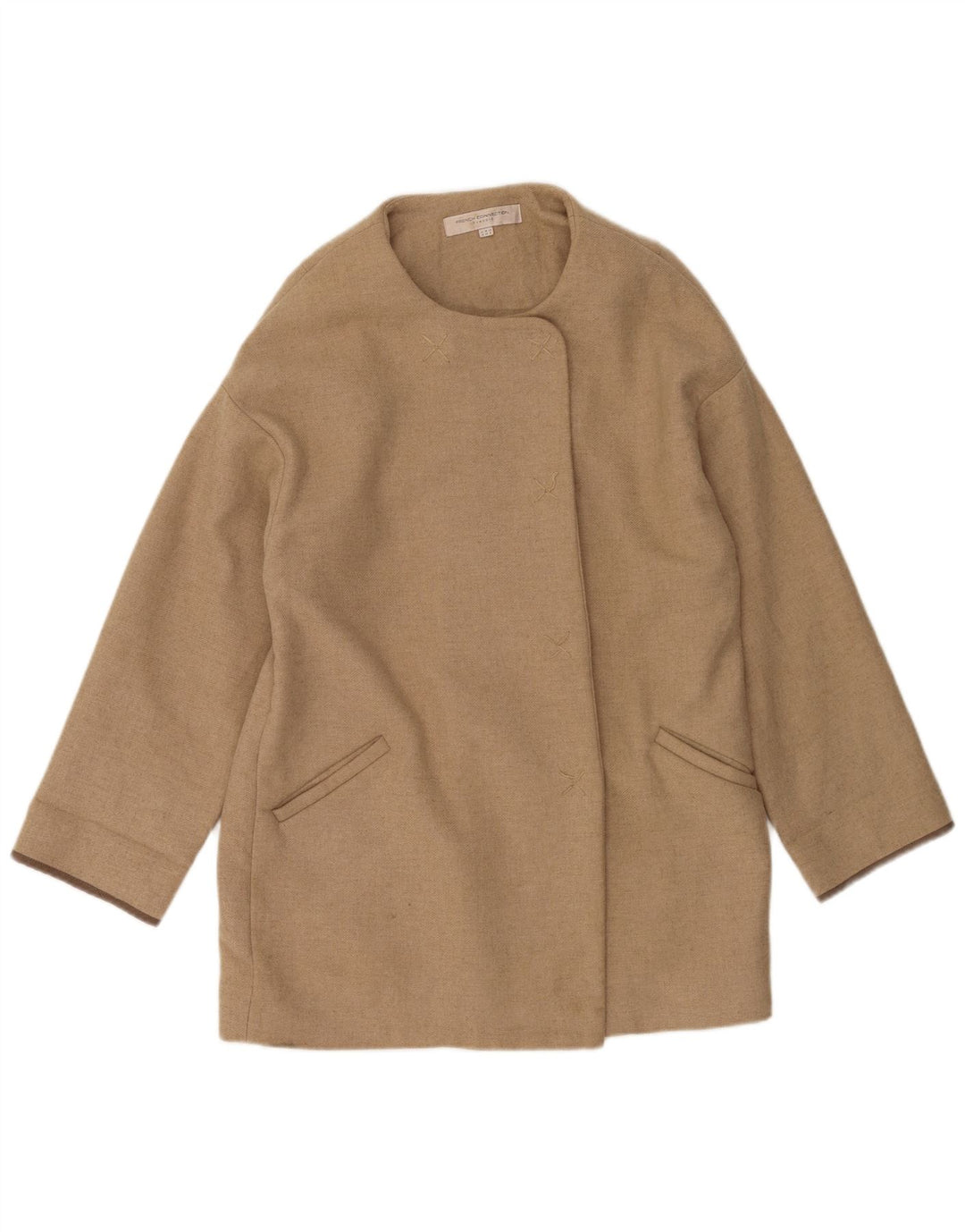 Sobretudo oversized feminino French Connection UK 10 lã bege pequena