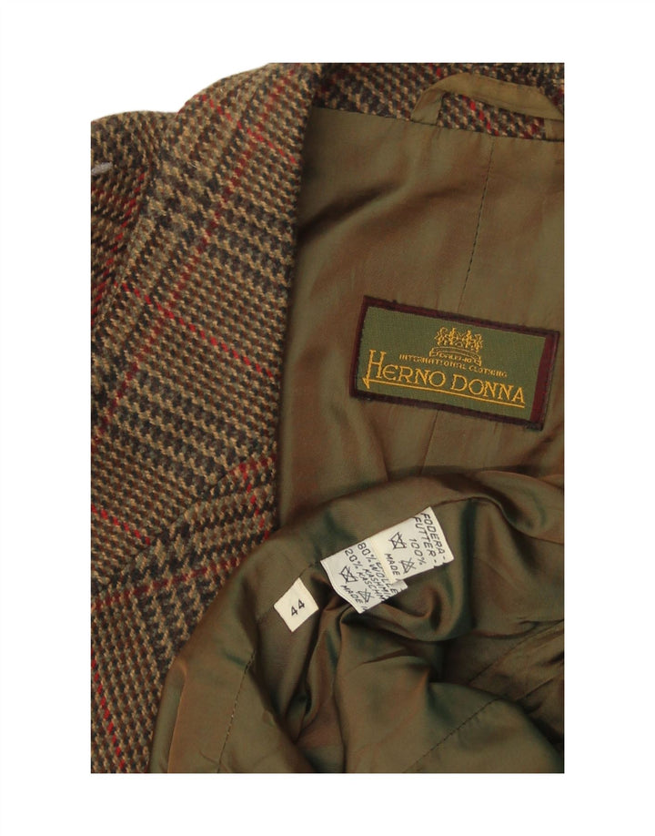 Jaqueta blazer feminina Herno Donna IT 44 lã houndstooth marrom médio